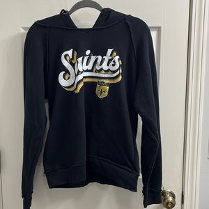 Medium Black New Orleans Saints Distressed Sweatshirt
